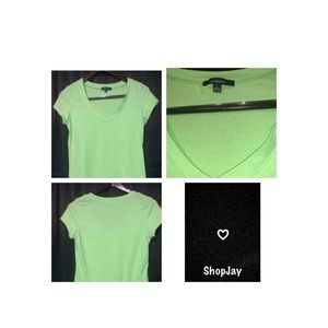 Lime green solid v neck tee!